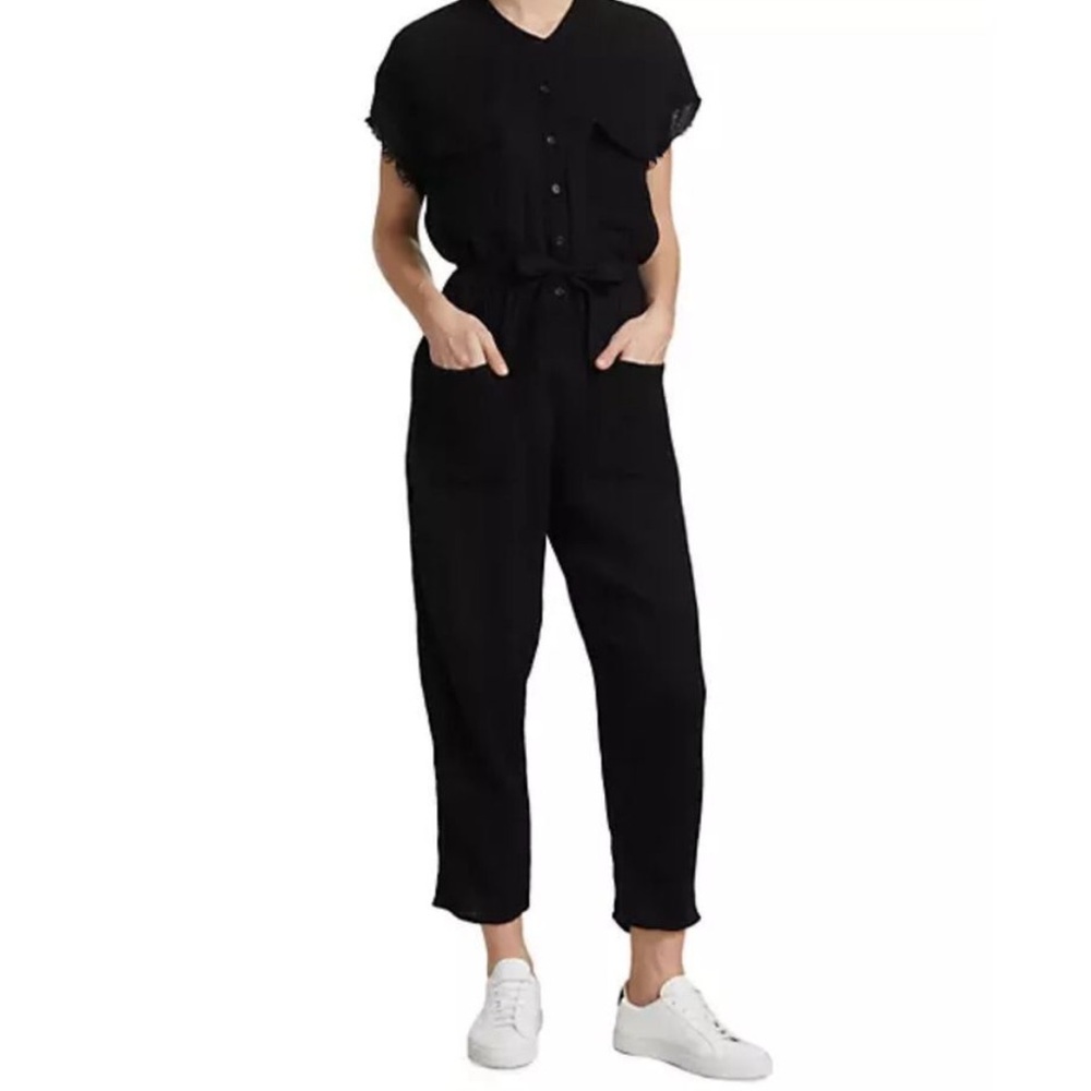 Monrow Jumpsuit | Cotton Gauze, Relaxed-Fit, Cap-Sleeve | Small